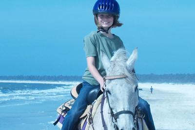Me and my Arabian horse on the beach