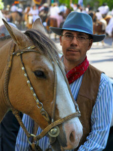 The author of this article standing with a horse.