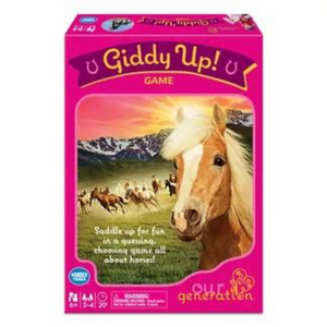 A picture of the box for the horse game by Our Generation called Giddy Up! Game.