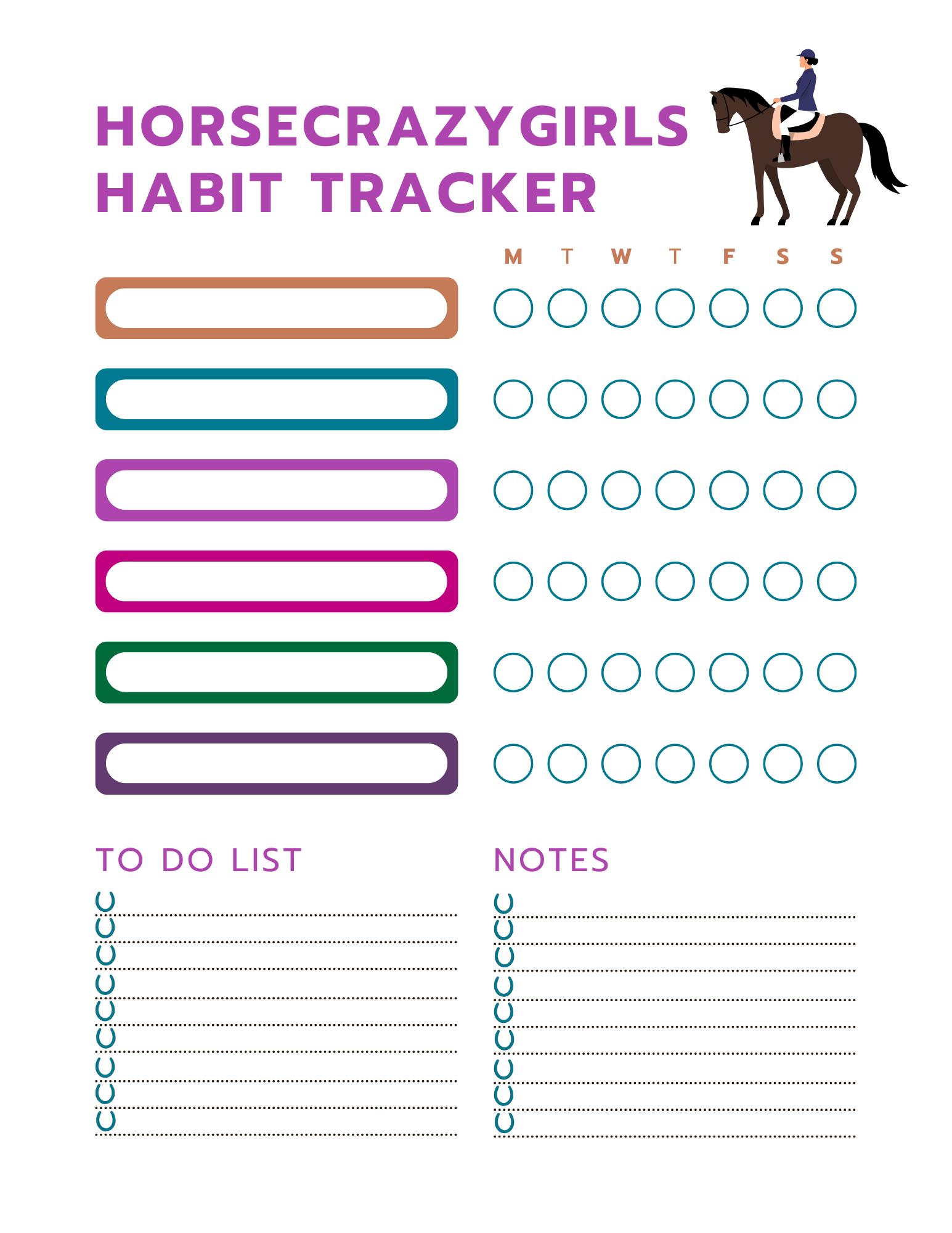 HorseCrazyGirls Habit Tracker