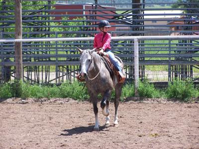 This is me riding Melody! (Does she look like a quarter horse?)