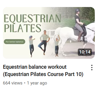 Image from @johannajequestrianphysio YouTube of one of the equestrian Pilates videos