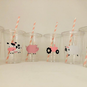 Girls Farm Party Cups for farm themed horse party