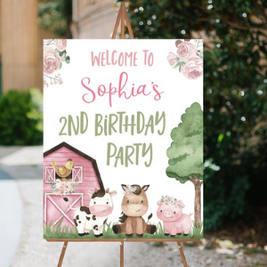 Girl Farm Welcome Sign for farm themed horse party