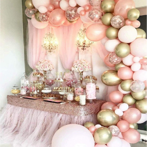 Rose Gold Balloons Birthday Party Decorations for horse birthday parties