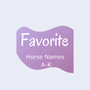 Graphic that says favorite horse names A-K.
