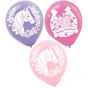 Horse Latex Balloons, Set of 6, for girl horse themed horse party