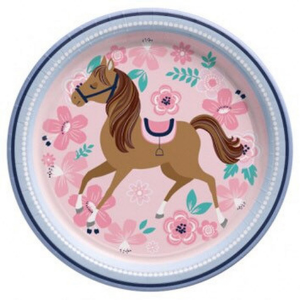 Horse Paper Dessert Plates, Set of 8, for girl horse themed horse party