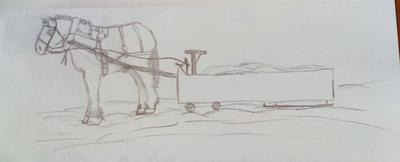 Drawing of horse and cart