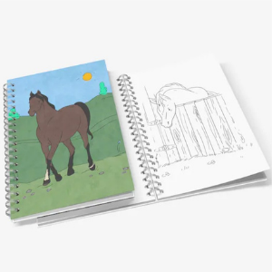 Cute horse coloring book for kids who love horses