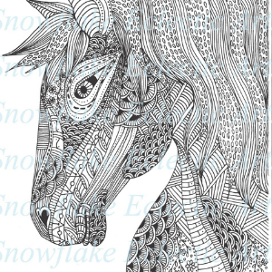 Medieval Horse Head DIY Coloring Page for Adults