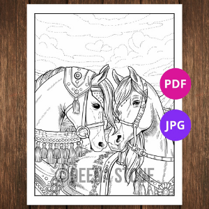Arabian Horses Coloring Page for Teens and Young Adults
