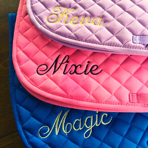 Personalized English Saddle Pad with Name, gift for equestrians