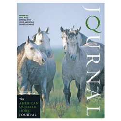 A picture of the American Quarter Horse Journal magazine cover.