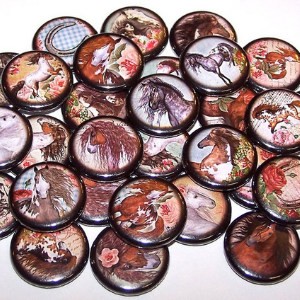 Wild & Free Horse Pins (10 Pack) Button Party Favors for wild horses themed horse party