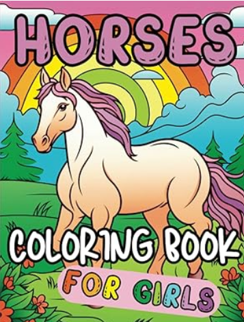 Horses coloring book for girls on Amazon