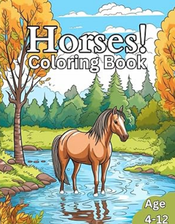 Horses exclamation coloring book for kids on Amazon