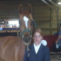 Monti and Me getting ready at a show