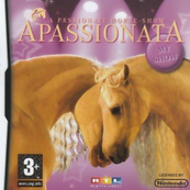 A graphic of the game Appasionata. It shows the name of the game in the top middle part and an image of two horses on pink background.