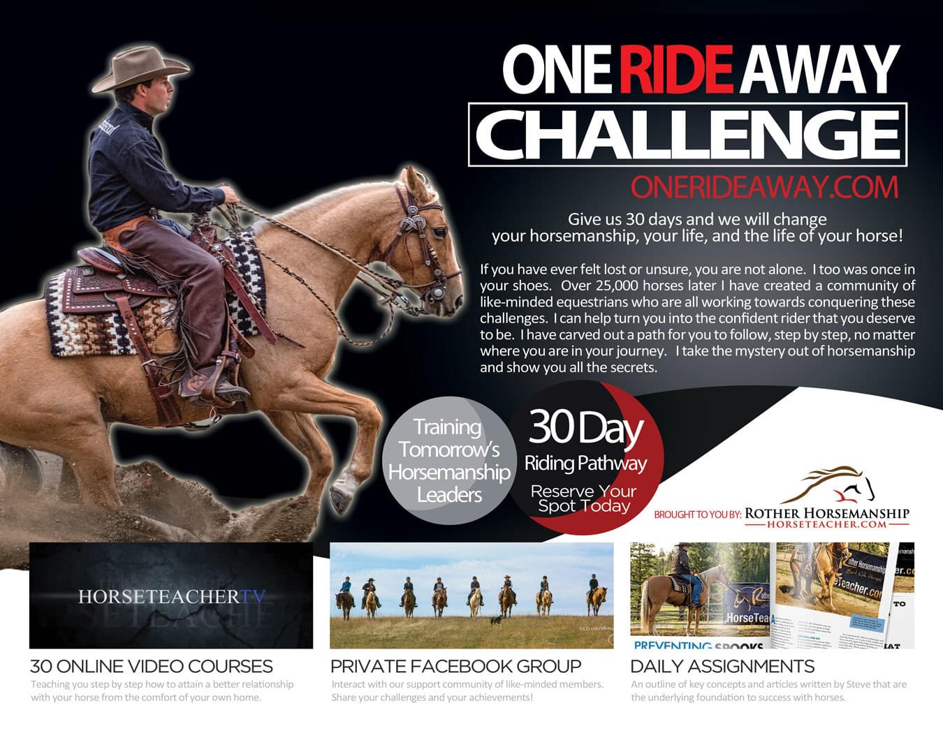 A pamphlet from the One Ride Away 30 day challenge