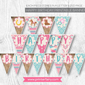 Pony Birthday Party Banner for pony themed horse party