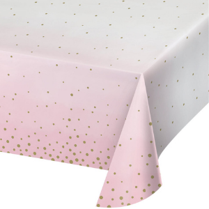 Pink and Gold Paper Table Cover for pony themed horse party