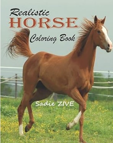 Realistic Horse Coloring Book for adults on Amazon