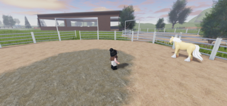 An image of the Roblox horse game Lakeside Ranch.