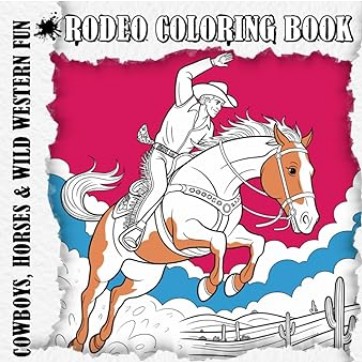 Rodeo cowboys horses wild western coloring book for kids