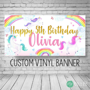 Birthday Banner for unicorn themed horse party