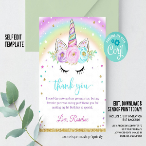 Magical Unicorn Birthday Invitation for unicorn themed horse party