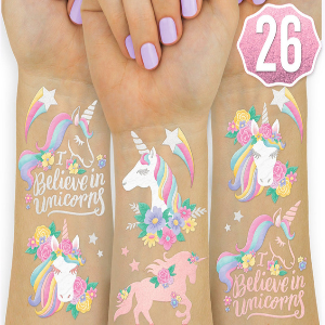 Temporary Tattoos for Kids for unicorn themed horse party