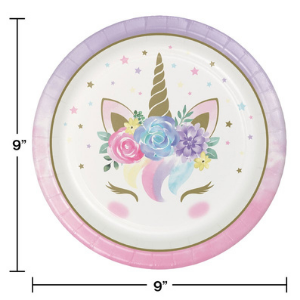 Birthday Plates for unicorn themed horse party
