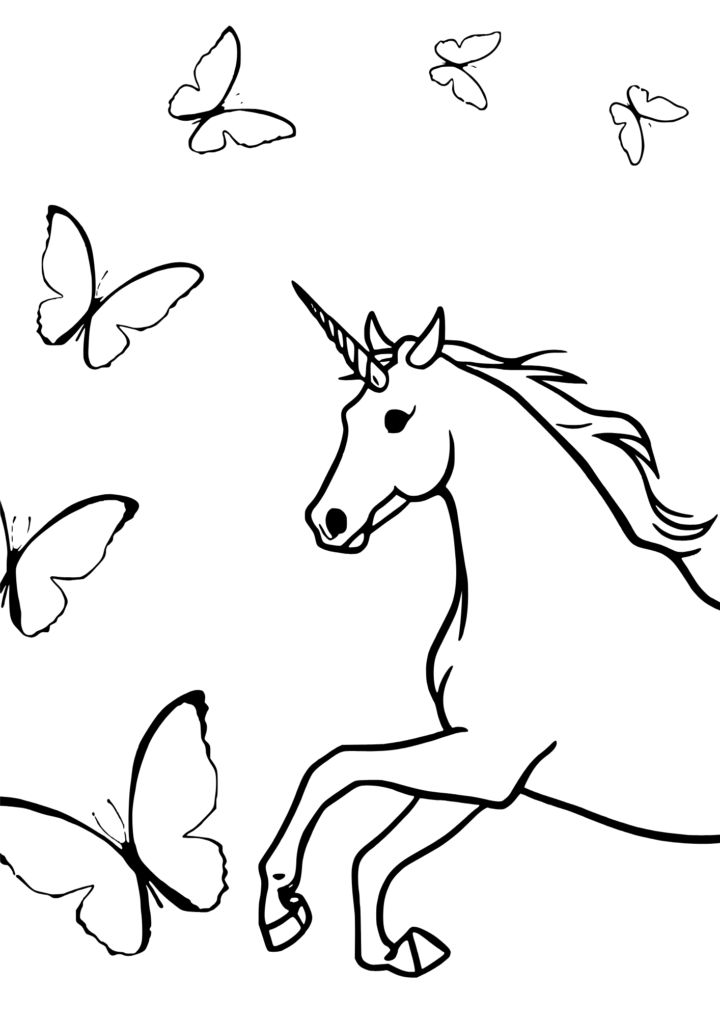 Preview of free unicorn coloring pages