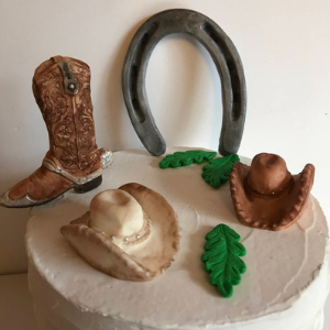 Fondant Western Theme Cake for western themed horse party