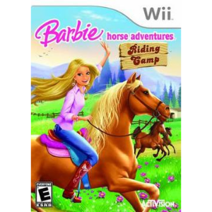 A picture of the cover of the Wii game 'Barbie Horse Adventures: Riding Camp'