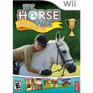 A picture of the cover of the Wii game 'My Horse & Me: Riding For Gold'