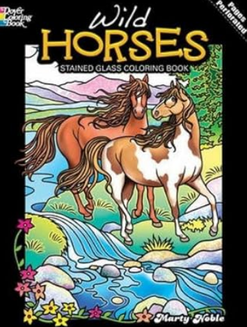 Wild Horses Stained Glass Coloring Book