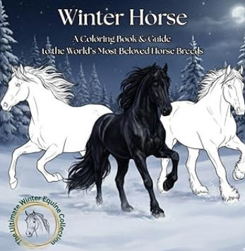 Winter horse coloring book on Amazon
