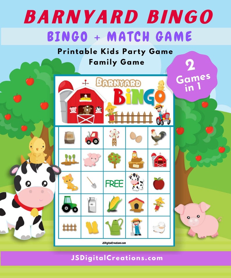 Barnyard bingo game.