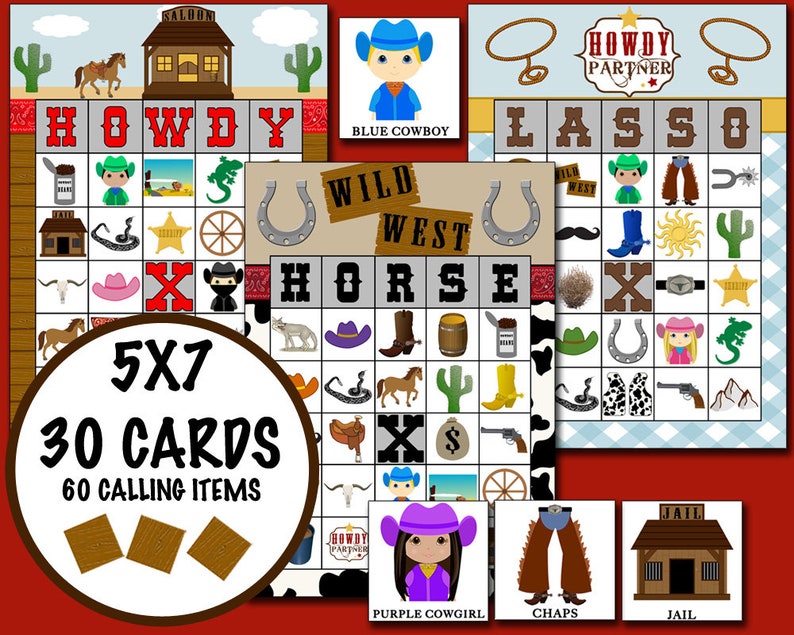 Cowboy bingo game.