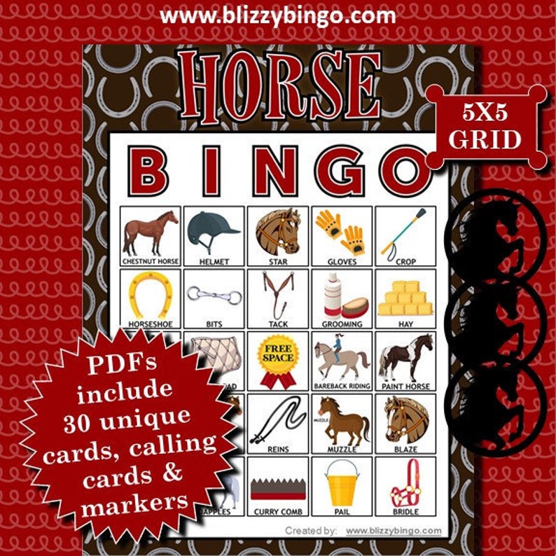 Horse bingo game.
