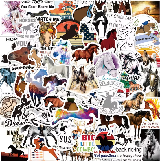 A wide array of horse stickers for the horse sticker pack from GababbiStationery on Etsy.
