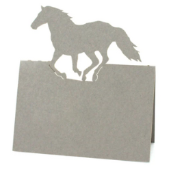 Horse cards by JonNiPaperGoods on Etsy. The card is grey and doesn't have writing. The card is folded horizontally and at the top has a cutout of a horse galloping. Horse cards by JonNiPaperGoods on Etsy. The card is grey and doesn't have writing. The card is folded horizontally and at the top has a cutout of a horse galloping.