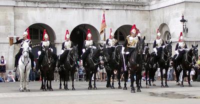 Members of the Horse guards in London England