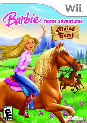 The cover of the Wii game Barbie Horse Adventures: Riding Camp.