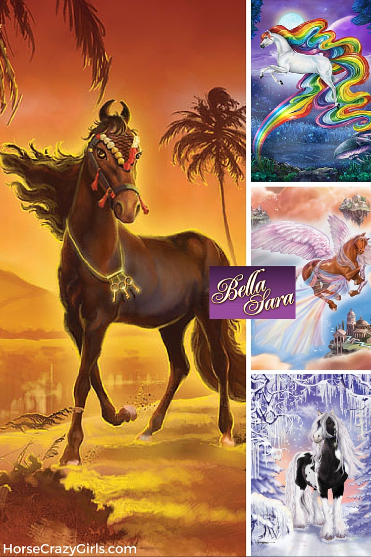 Images of fantasy horses taken from the Bella Sara website