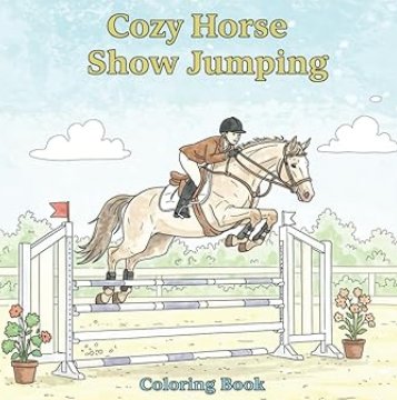 Cozy Horse Jumping Coloring Book on Amazon