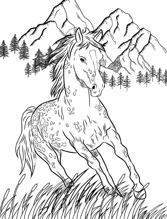 Wild horses coloring pages from MyPrintablesByPamela on Etsy