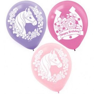 Horse Latex Balloons, Set of 6, for girl horse themed horse party
